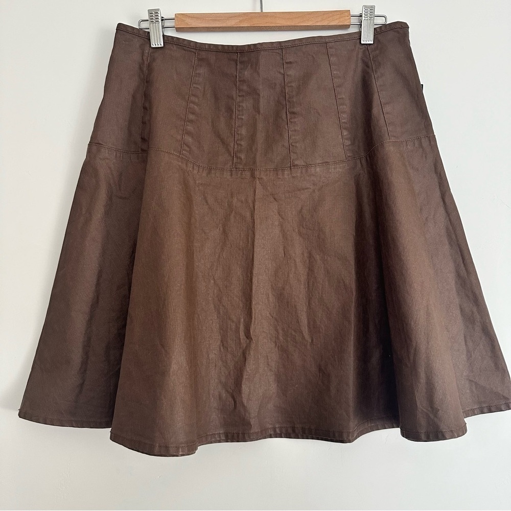 Lauren Ralph Lauren NWT Brown Coated Skirt Size: 10 - Picture 3 of 6